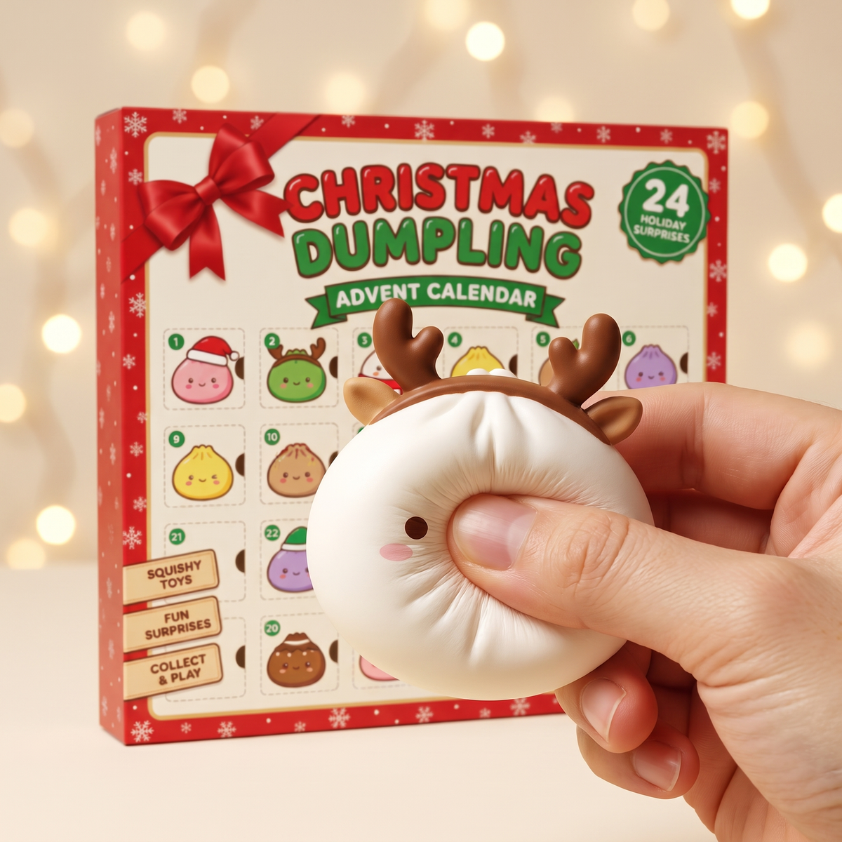 Soft slow-rising reindeer dumpling squishy