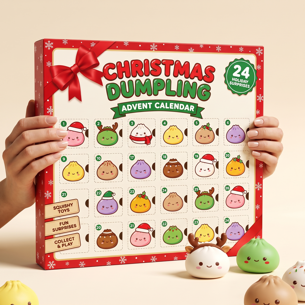 Advent calendar size shown in adult hands