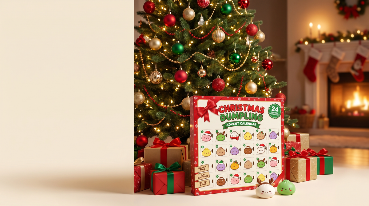 Christmas dumpling advent calendar under the tree