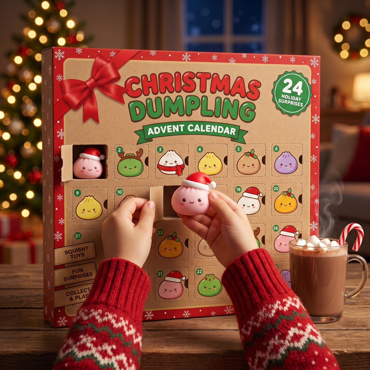 Opening the dumpling advent calendar